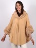 Soft Cape  W/ Fur Collar Shawl